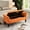 Orange, variant on 51.5" Tufted Milk Velvet Storage Bench, Upholstered Bed End Ottoman with Solid Wood Legs,Grey