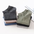 thumbnail image 3 of 5 Pairs Men Solid Color Cotton Short Socks Sport Invisible Striped Low Tube Ankle Sock Comfortable Four Seasons Street Fashion, 3 of 5