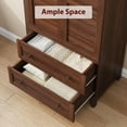 thumbnail image 6 of Armoire Wardrobe Closet with 2 Drawers,72"H Clothing Storage Cabinet with Hanging Rod,2 Doors Wooden Wardrobe Cabinet with Adjustable Shelves for Bedroom,Easy Assembly, 6 of 8