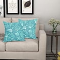 thumbnail image 4 of Summer Teal Pillow Covers 18x18 Inch Set of 2 Nautical Coastal Coral Starfish Seashell Throw Pillow Covers Beach Cotton Linen Square Cushion Case for Sofa Bed Couch Indoor Outdoor Home Decor, 4 of 6