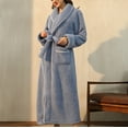 thumbnail image 4 of Plush Robes For Women and Men Soft Warm Winter Fleece Bathrobe Long Comfy Full Length Unisex Velour Robe Sleepwear, 4 of 6