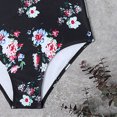thumbnail image 2 of Traje de baño para mujer Color Block V Neck Bikini Sets para niña femenina (L Black Flora) FLhrweasw Para estrenar, 2 of 8