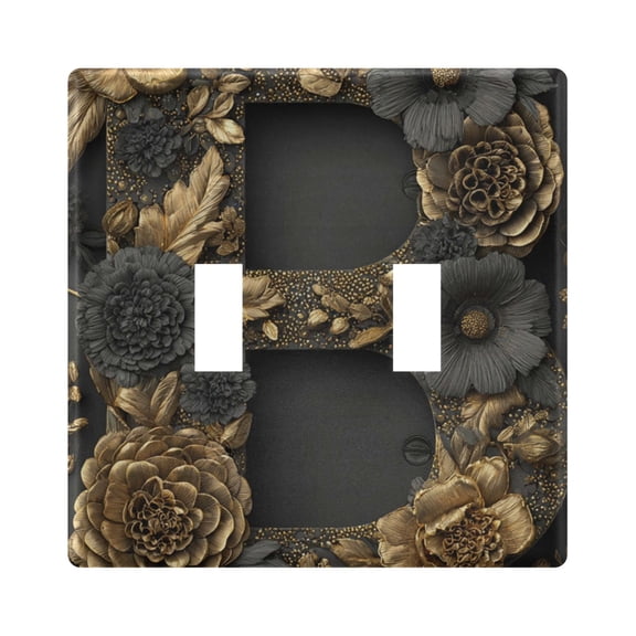 Light Switch Cover Flowers Metallic Gold Plates Faceplate Decorative Switch Plate for Bedroom Home Decor