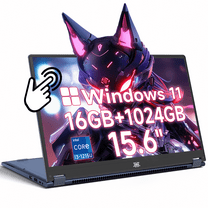 ZAQTG 15.6in 2 in 1 Laptop Touchscreen 16GB DDR4 1TB SSD Tablet Computer with 6-Core 8-Thread Intel i3-1215U Processor, 360° Flip, FHD IPS