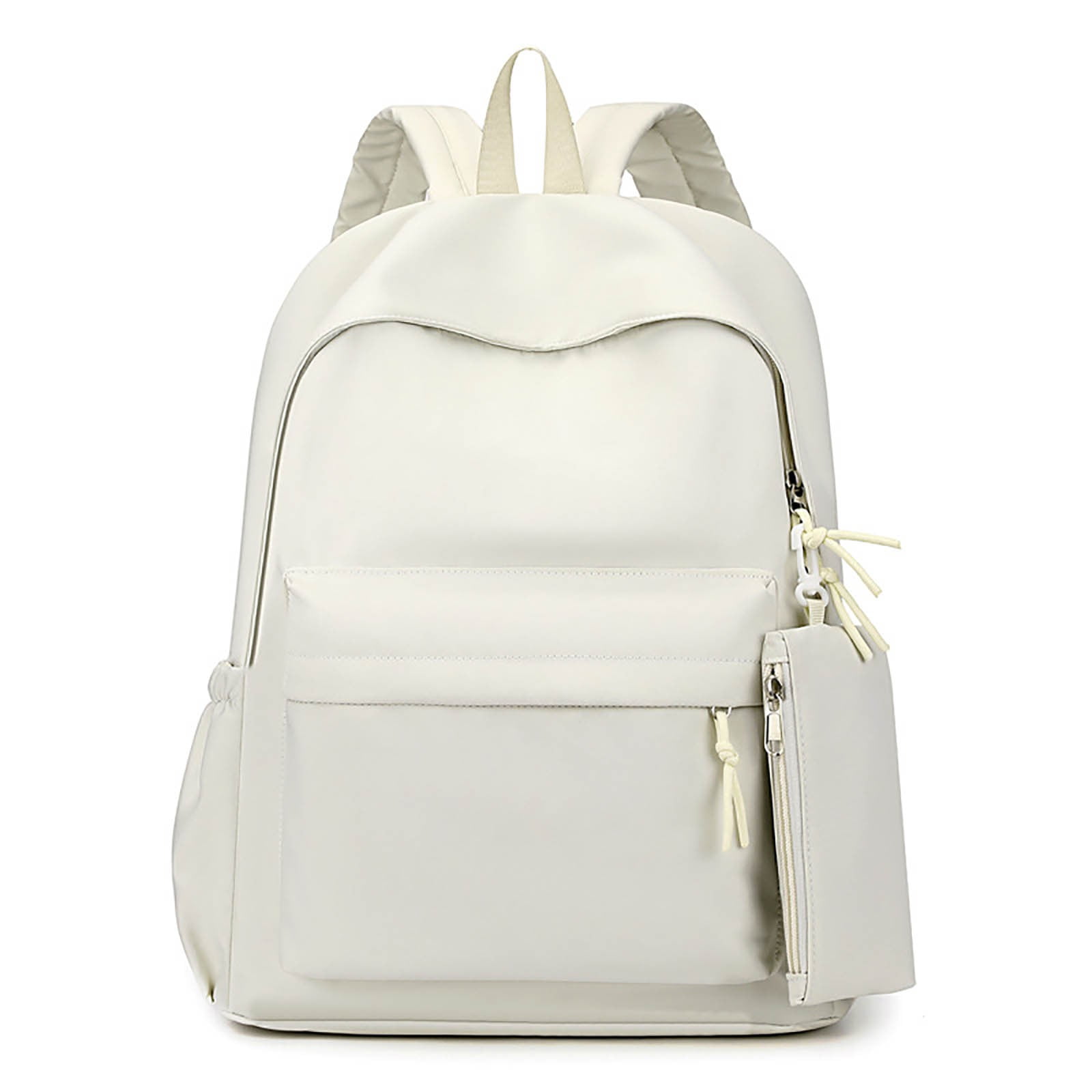 Modstep 3pcs Schoolbags and Insulated Lunch Bag for Students Women Medium Computer Backpack and Zipper Pocket Set for Gift White