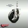 thumbnail image 2 of 4 Inch 316SS Hard Rubber Wheel Swivel 3/8 Inch Threaded Stem Caster with Brake, 2 of 2