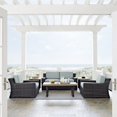 thumbnail image 2 of Afuera Living Modern 6 Piece Wicker Patio Sofa Set in Brown and Mist, 2 of 8