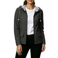 thumbnail image 3 of Sentmoon Waterproof Jacket Drawstring Hooded Neck Fall Jacket Women Long Sleeve Fall Coats for Commuting Work City Walks Weekend Trips, 3 of 9