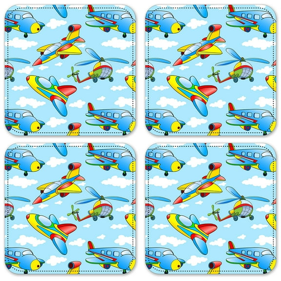 Vinyl Drink Coasters - Set of 4 - Planes