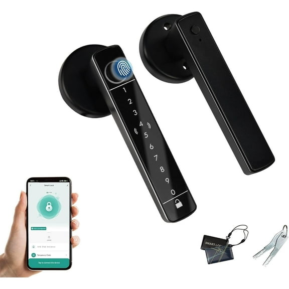 Fingerprint Door Lock, Biometric Door Lock, Fingerprint Door knob, Door Handle with Keypad, for Home Hotel Office Apartment Bedroom-Single keyboard