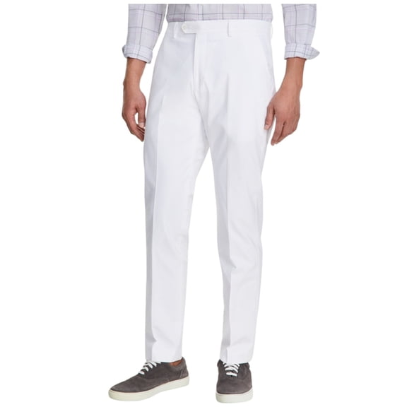 Tommy Hilfiger Mens Modern fit Dress Pants 34 / 34 White Solid Stretch