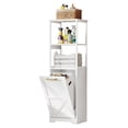 thumbnail image 3 of Dextrus Laundry Cabinet Tilt Out Laundry Hamper with Removable Laundry Basket and 3 Shelves, White, 3 of 9