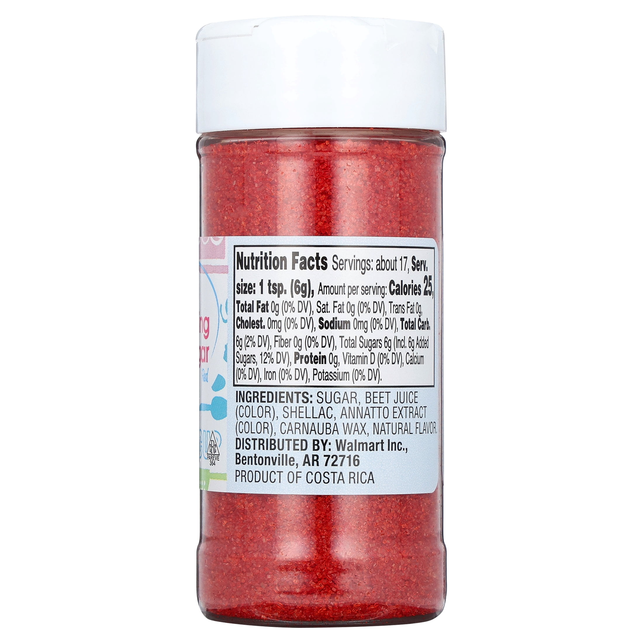 Great Value Sanding Sugar, Red, 3.5 oz