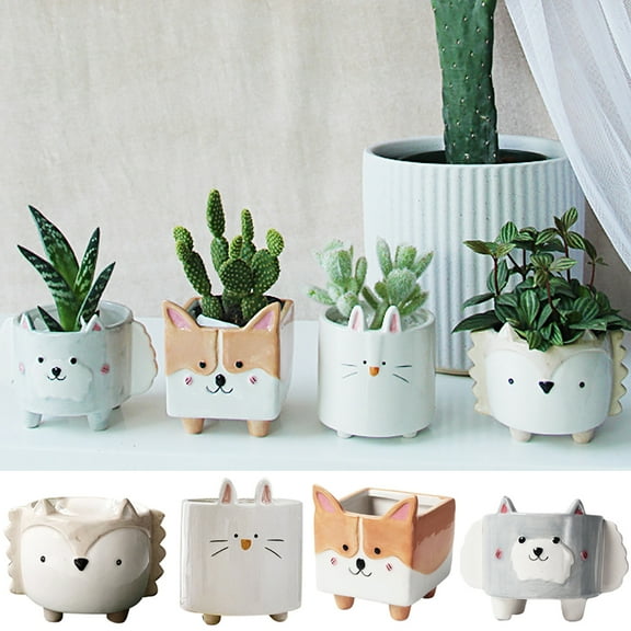 Travelwant Plant Pot Flowerpot Animal Garden Pots Resin,Succulent Plant Pot Cactus Plant Pot Flower Pot Container Planter Bonsai Pots with a Hole Gift Ideal for Home Office Desk