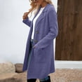 thumbnail image 6 of HTNBO Winter Coats for Women Double-Breasted Lapel Mid-Length Wool Lightweight Fall Peacoats Outwear, 6 of 7