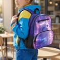 thumbnail image 2 of Pzuqiu Purple Galaxy Cat Backpack for Kindergarten Girls Lightweight Cute School Bookbag with Side Pocket for Water Bottle Easy-Clean Kids School Bag for Preschool Children, 2 of 7