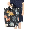 thumbnail image 4 of Yayeee Freestanding Laundry Hamper with Handle Collapsible Large Storage Basket for Clothes, Orange Dinosaur, 4 of 7