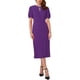 thumbnail image 1 of VESTIDO FORMAL DE MUJER INSPIRE CHIC CON MANGAS ABULLONADAS Y CUELLO REDONDO CON ABERTURA, VESTIDOS PENCILES MIDI XL PÚRPURA, 1 of 6