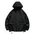 thumbnail image 2 of Sentmoon Winter Coat for Women Oversized Drawstring Hooded Neck Long Sleeve Women Jacket Winter Zipper Solid Color Windproof Waterproof Women's Clothes Fall and Winter for Backpacking and Camping, 2 of 7