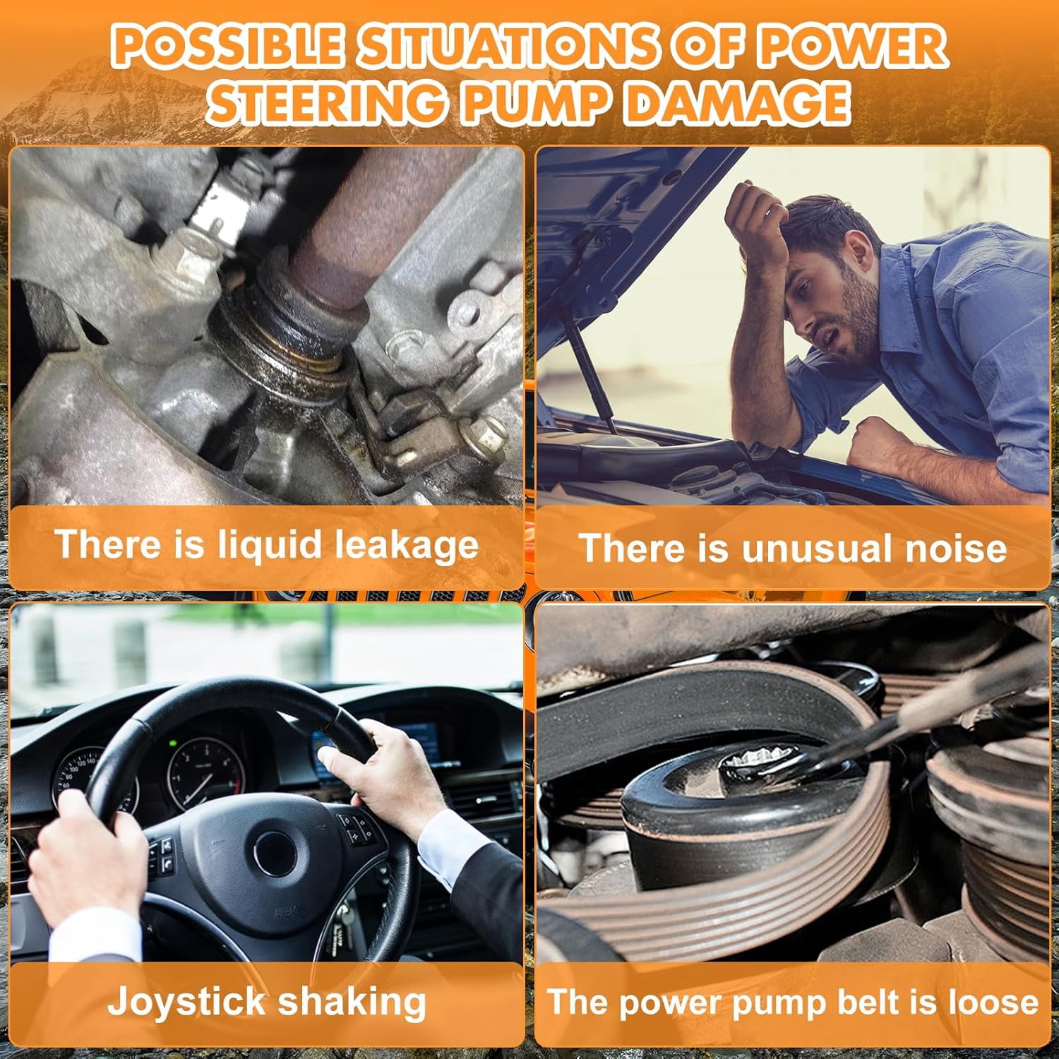 PANGOLIN Power Steering Pump with Pulley & Reservoir 20-70268 Compatible with 2003-2007 Ram 2500 Ram 3500 Power Assist Steering Pump Replacement Part OE 5073241AA, 52106842AE, 52106842AG