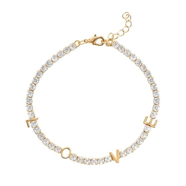 Believe By Brilliance Women's 14kt Gold Flash Plated Cubic Zirconia Love Bracelet