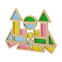 Elainilye Acrylic Building Blocks Translucent Rainbow Colors Montessori Sensory Toy Early Learning & Creative Construction for Toddlers Kids 3  Years