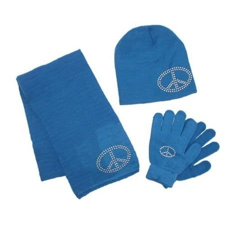 Girl's Stud Accent Hat Glove and Scarf Winter Set, Size: one size