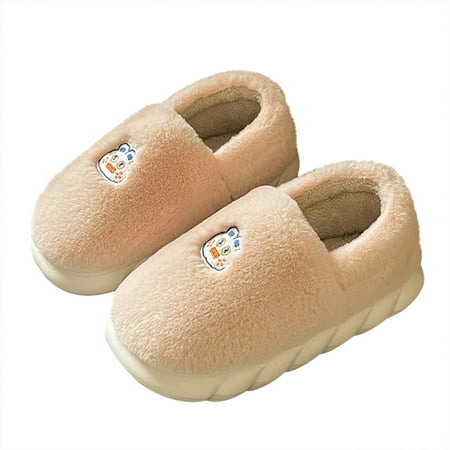 

YOTAMI Men s Shoes Thick Bottom Plus Velvet Cotton Slippers Winter Slippers Soft Household Eva Thick-soled Pure Cotton Home Furry Cotton Slippers Trendy Pink 7-8