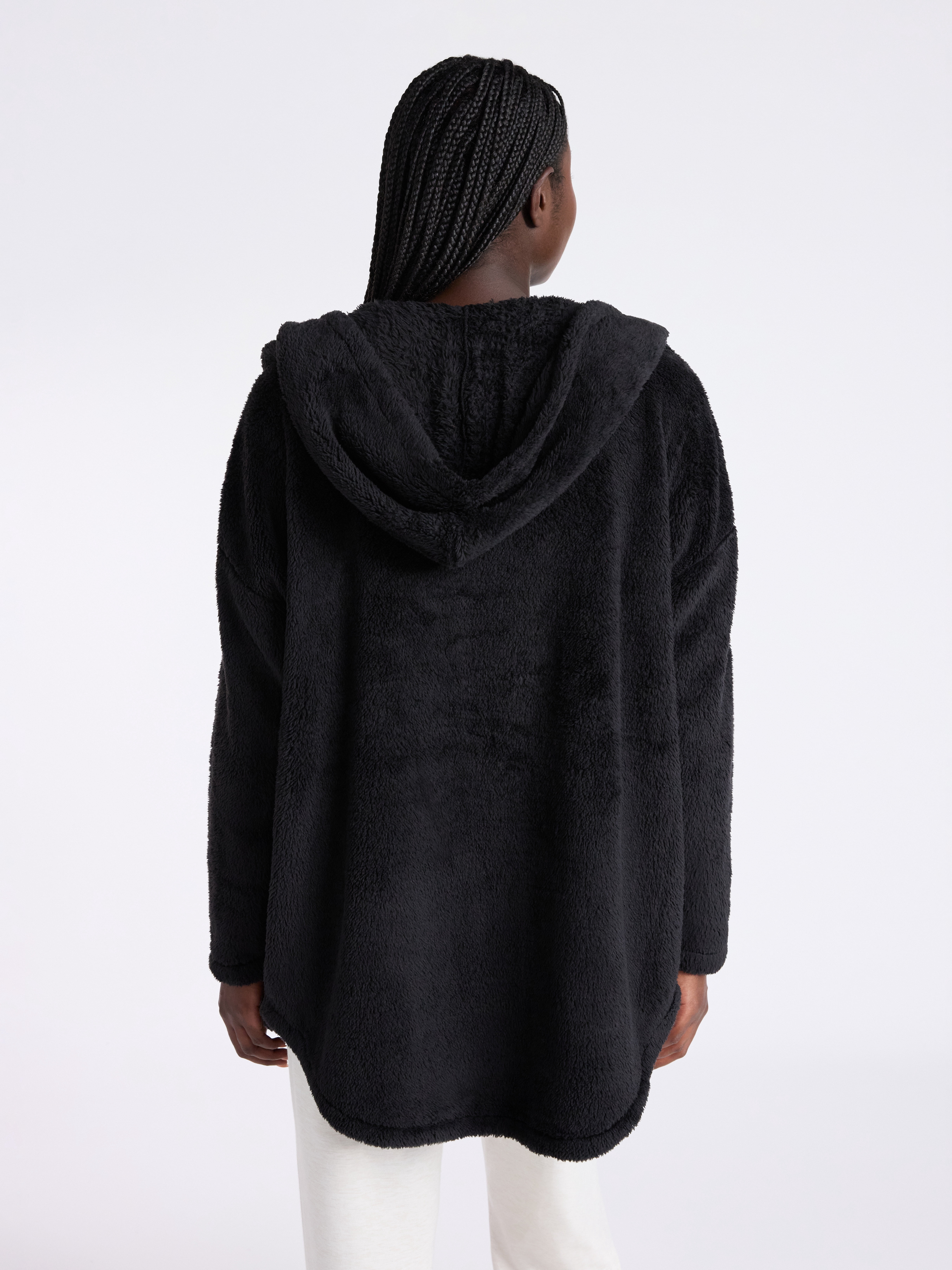 Joyspun Women’s Plush Sleep Cardigan, Size XS-3XL