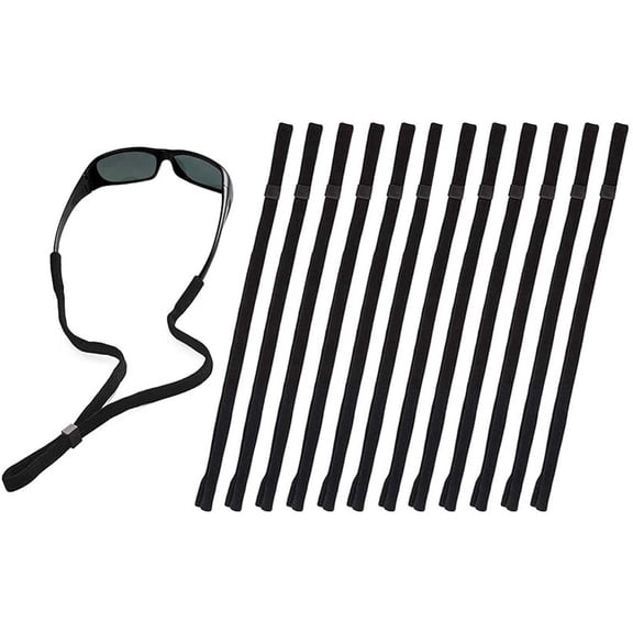 Universal Eyewear Retainer Cord, Glasses Strap Eyeglass Lanyard, 12‑pack for Reading, Safety, Sports and Sunglasses