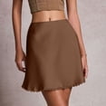 thumbnail image 2 of JIAYUE Women's Skirts Satin Mini A Line Solid Color High Waist Elastic Cute Silk For Daily Wear Female Trendy Skirt, 2 of 6