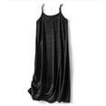 thumbnail image 4 of Sakmal Comfy Casual Summer Dresses for Women Solid Loose Fit Black Lightweight Sleeveless Long Slip Dress, 4 of 9