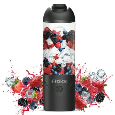 FitRx Rocket Electric Smoothie Blender Bottle, Rechargeable Portable Personal Blender, 18oz., Black