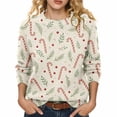 thumbnail image 5 of Christmas Sweaters for Women Fashion Cute Holiday Print Crewneck Pullover Long Sleeve Winter Casual Tops, 5 of 6