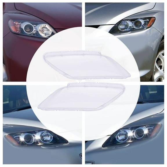 Pair Left&Right For Mazda CX-7 2007-2012 Headlight Headlamp Lampshade Lens Cover