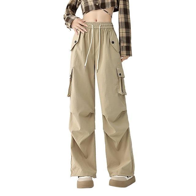 Women's Casual Pants Loose Straight Leg Comfortable Everyday Wear Drawstring Pocket Trousers for All Seasons with Pure Color Design Womens Casual Pants plus Size Womens Fall Clothes Business