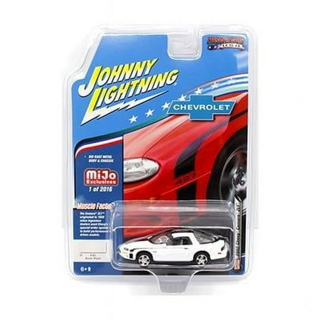 2002 Chevrolet Camaro ZL1 427 Arctic White with Black Stripes "Muscle Cars USA" Limited Edition to 2016 pieces Worldwide 1/64 Diecast Model Car by Johnny Lightning