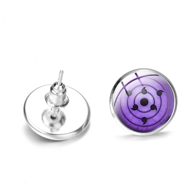 Anime Naruto Jewelry Stud Earrings Accessories Uchiha Itachi Sharingan Cosplay Party Studs Earrings Toys for Women Men Girl Gift Gao Jinjia LED