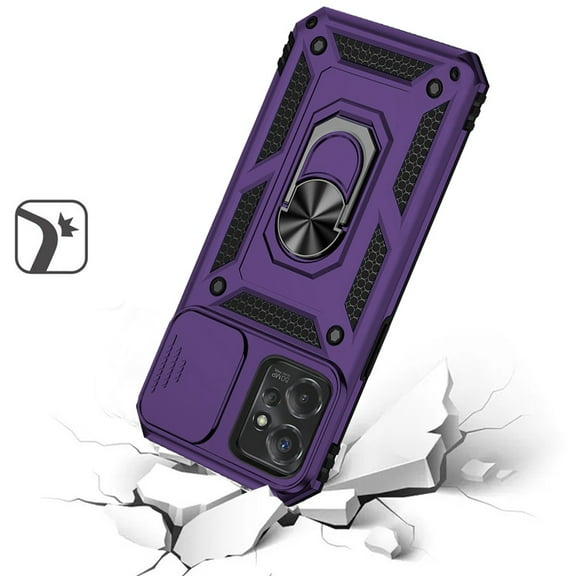 For Motorola Moto G 5G 2022 Case with Stand, Camera Lens Protection & 360° Rotate Ring Kickstand, Shockproof Cover ,Xpm Phone Case [ Purple ]