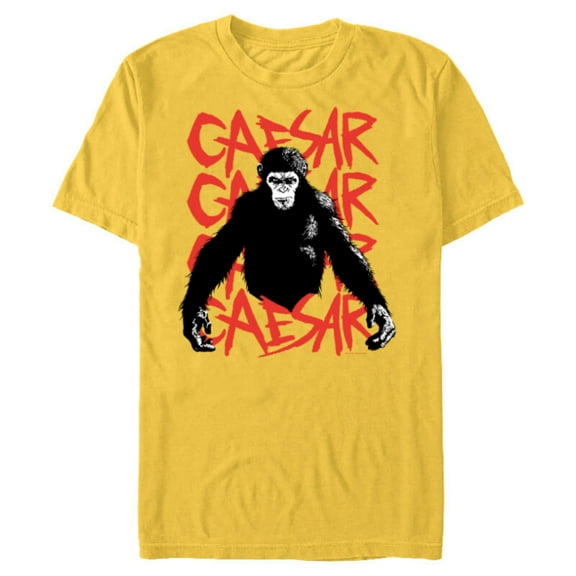 Rise of the Planet of the Apes Caesar in Black White and Red - Short Sleeve Blended T-Shirt for Adults - Customized-Yellow
