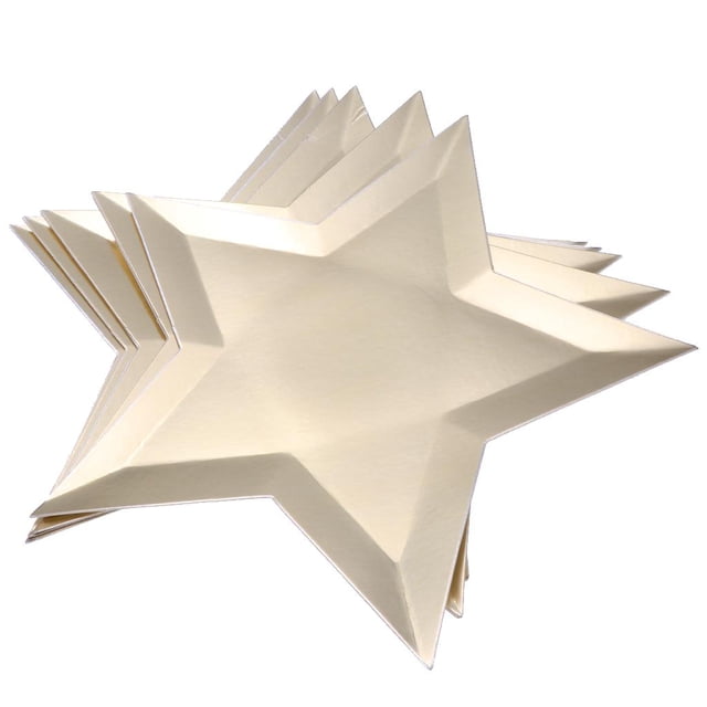 Platos de papel desechables de 8 piezas Suministros de de de papel en apariencia de estrella Oro BLESIY Placas de papel desechables