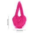 thumbnail image 4 of Women's Heart Shape Crossbody Purse Solid Color Heart-Shaped Tassel Handbag Soft Fuzzy Plush Top Handle Bag Fashion Casual Faux Fur Shoulder Tote Bag For Party Daily Travel, 4 of 5