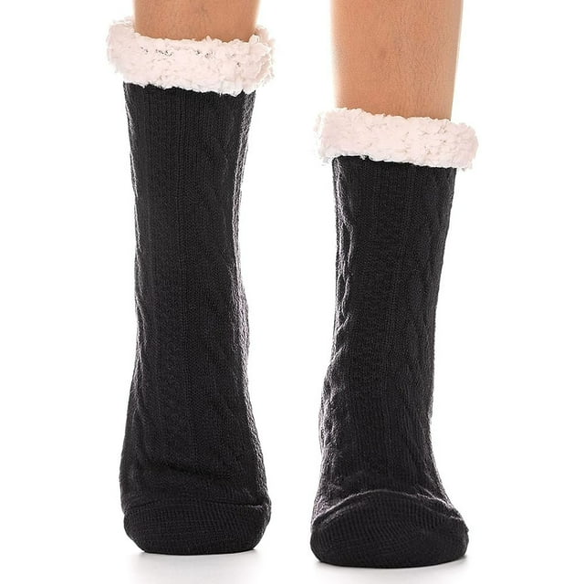 Calcetines de peluche para mujer, calcetines cálidos, zapatillas antideslizantes, calcetines gruesos, calcetines de invierno, regalo, calcetines navideños esponjosos