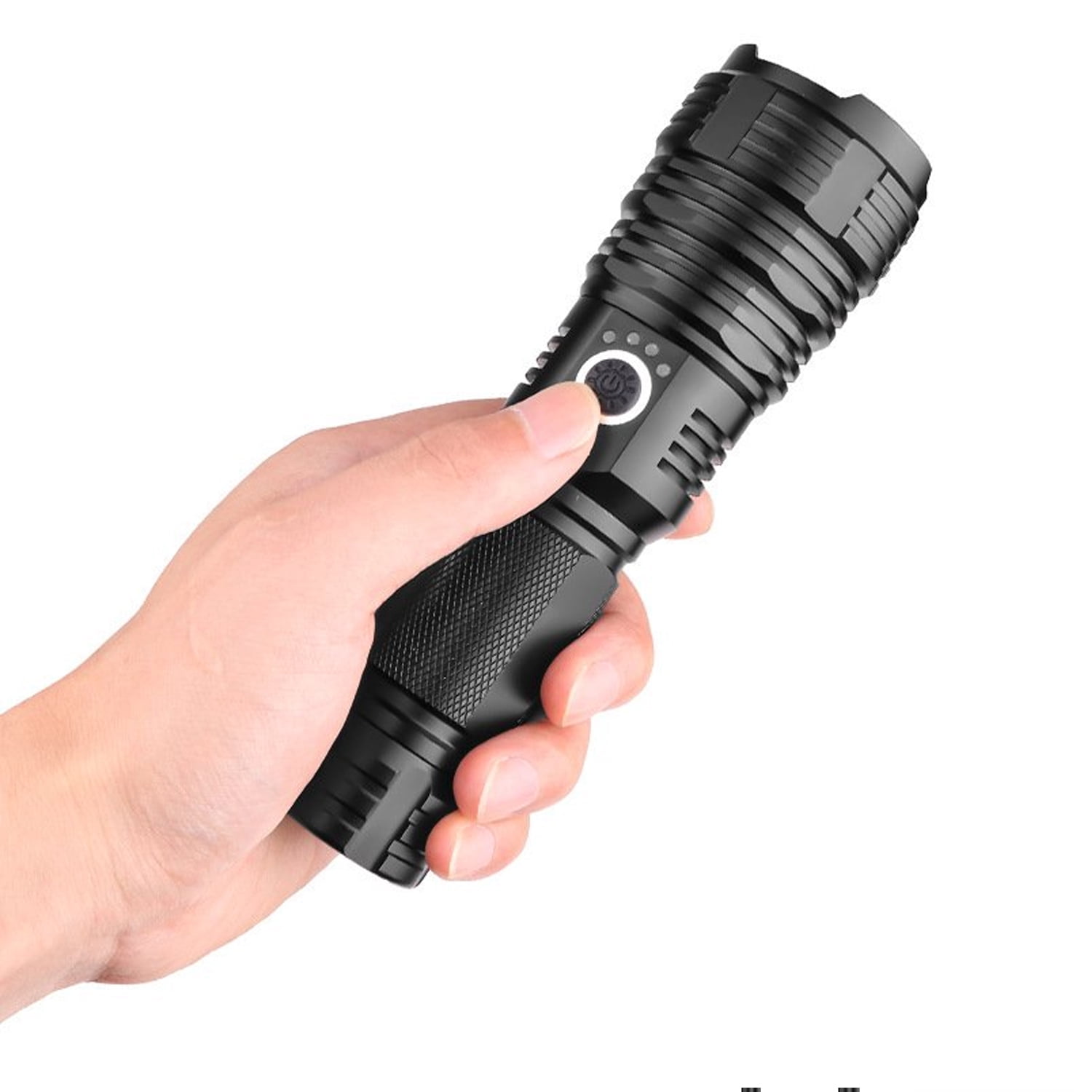 Zacro Rechargeable Flashlight, Super Bright Powerful High Lumens Flashlight with 5 Modes, Zoomable Waterproof LED Handheld Flashlight for Emergencies, Hiking, Camping, Home
