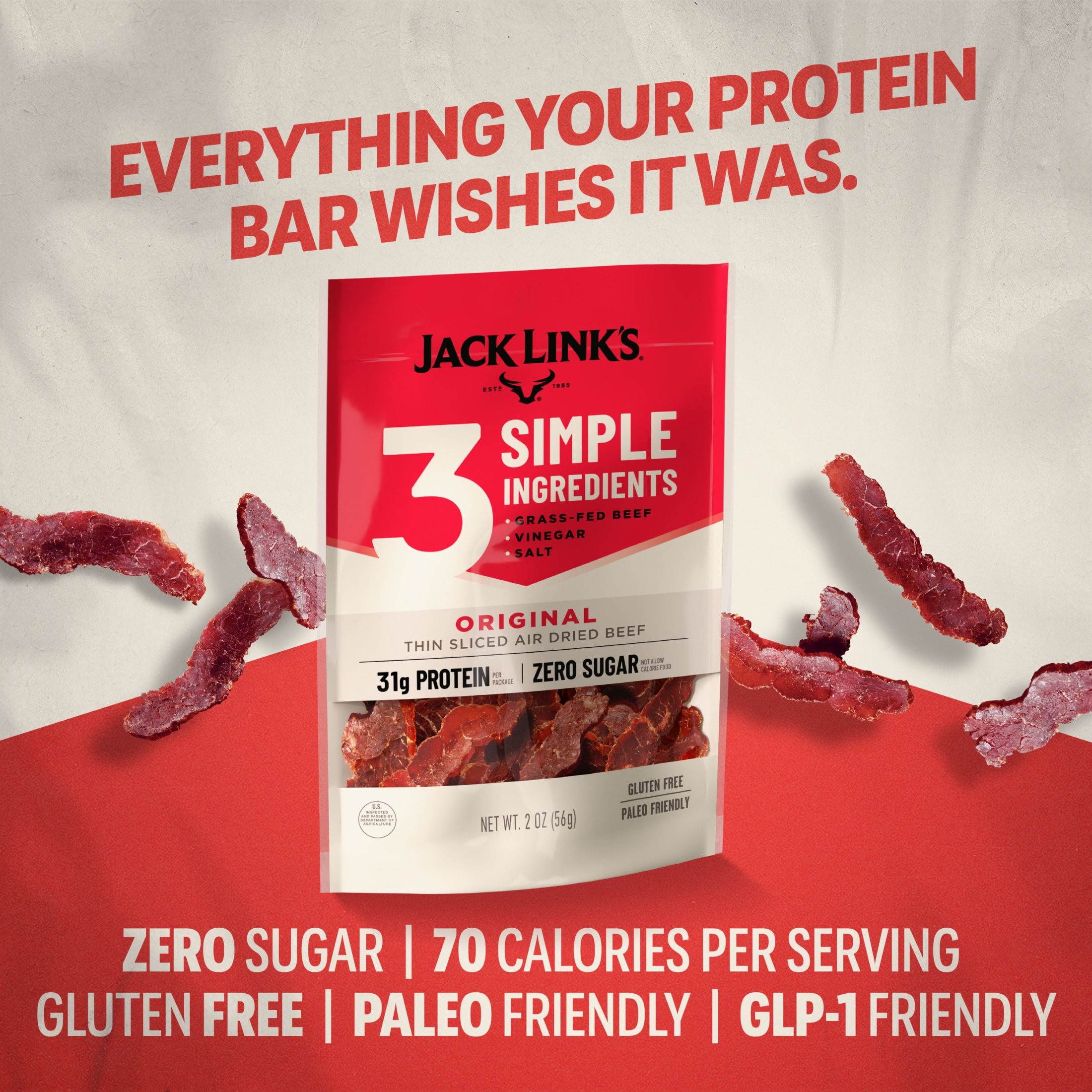 Jack Link’s Air Dried Steak Slices, 2oz Original