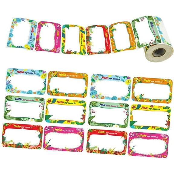 Name Tags 1 Roll Self-adhesive Labels Stickers Writable Label Decals Name Number Label Decals