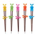 thumbnail image 3 of 1 Pair Child Chopsticks Cartoon Reusable Tableware Set Non-Slip Hand-held Learning Chop Sticks for Beginner Toddlers Boys Girls No.4, 3 of 9