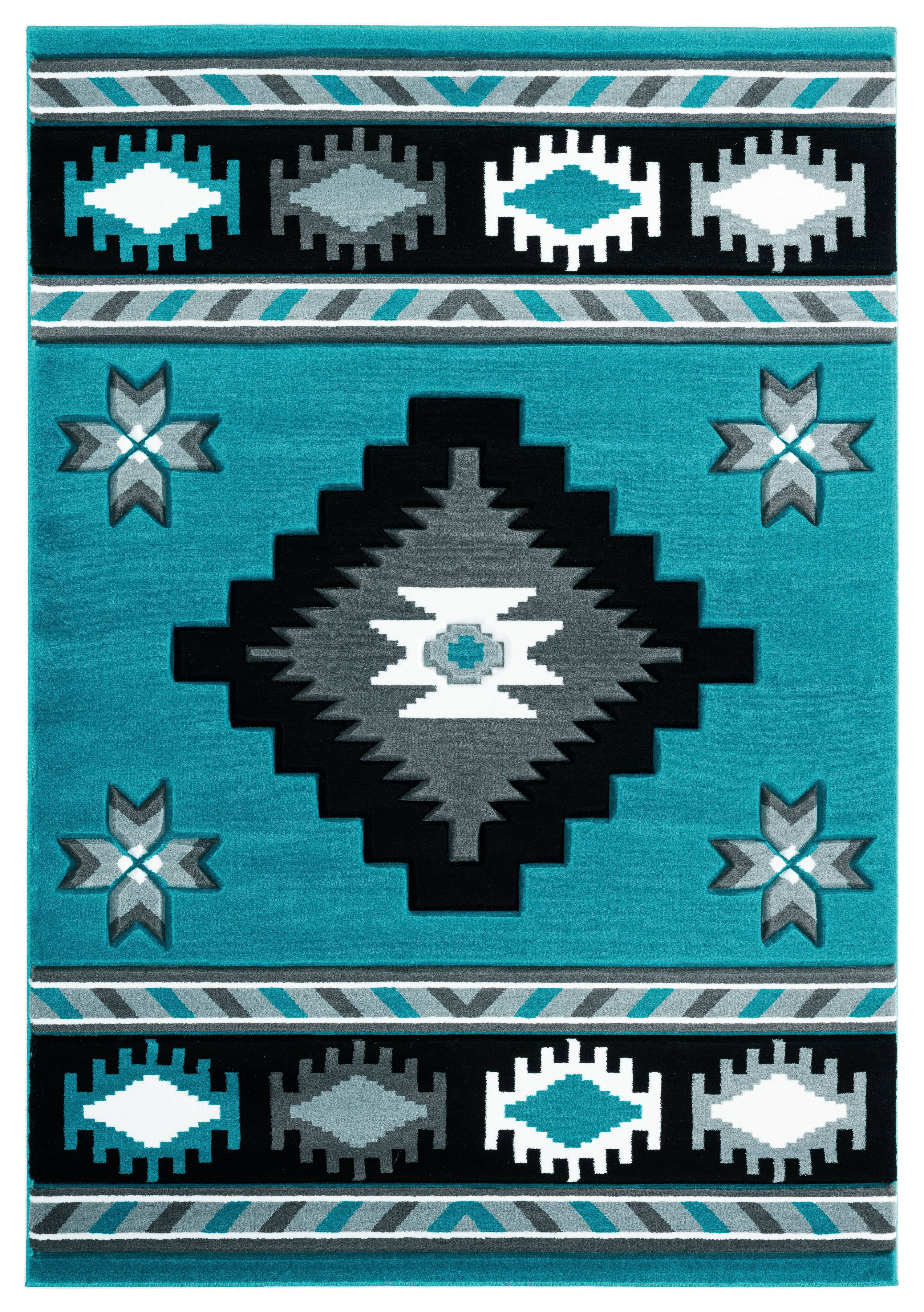 United Weavers Drachma Volos Southwestern Geometric Area Rug, Turquoise, 7'10" x 7'10"