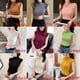 thumbnail image 4 of Blusa De Mujer Sólido Medio Cuello Alto Moda Delgada Manga Corta Camiseta De Punto Mujeres Crop Topspangjing, 4 of 4