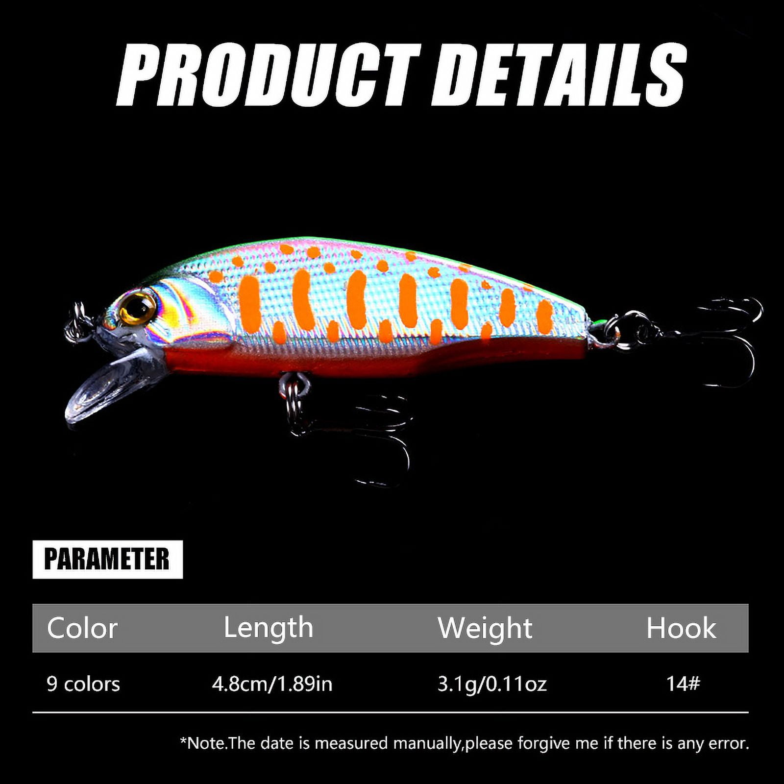 HENGJIA Fishing Lures Large Hard Bait Minnow VIB Lure with Treble Hook Life-Like Swimbait Fishing Bait Popper Crankbait Sinking Lure for Trout Bass Walleye Redfish